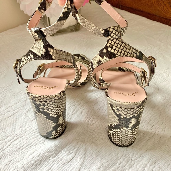 NEW J. Crew Stella Strappy Snake Sandals High Heel 10 - Picture 12 of 16